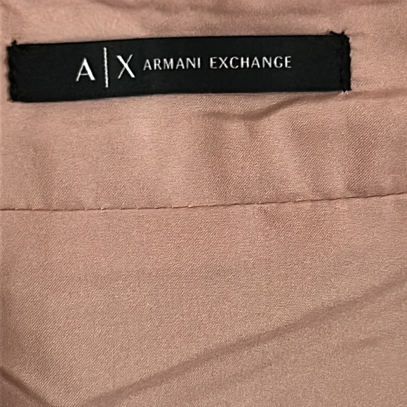 New Armani Exchange Mauve Pink Vegan Snakeskin Embossed Leather Zip Mini Skirt - Picture 5 of 10